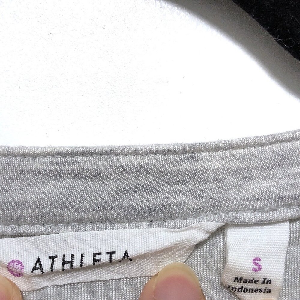 Athleta Solid Gray Notched Neckline Sleeveless Dr… - image 3